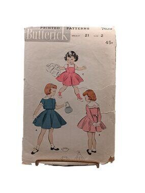 Butterick 7629 Girls Jumper & Jacket Sewing Pattern Size 2 Breast 21 Inches Vint